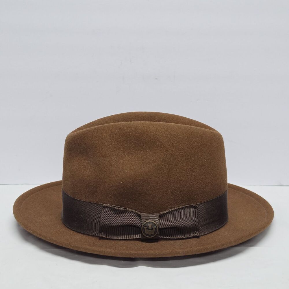 Goorin Bros Dean The Butcher Wool Fedora Hat Old Money Brown Made In USA Size M
